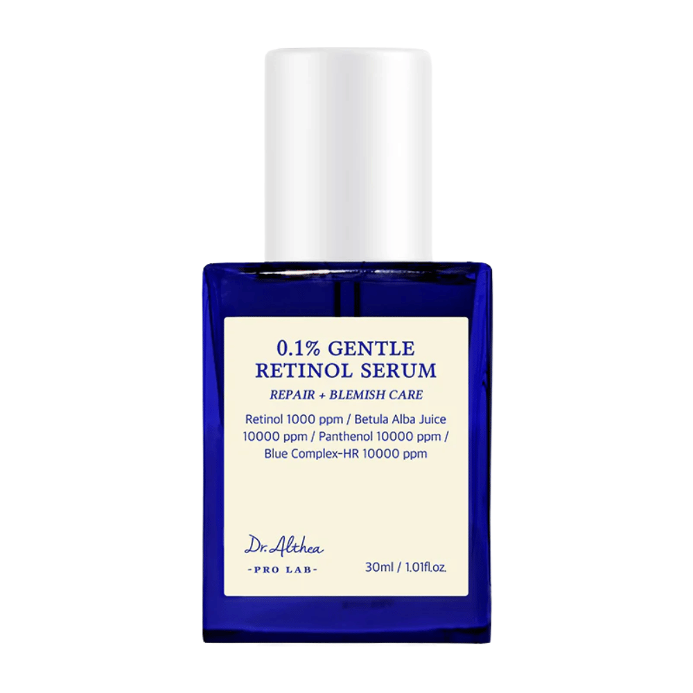 Imagen del producto de Dr. Althea 0.1% Gentle Retinol Serum – un suero de retinol suave que promueve la recuperación de la piel, iguala el tono de la piel y reduce las impurezas.