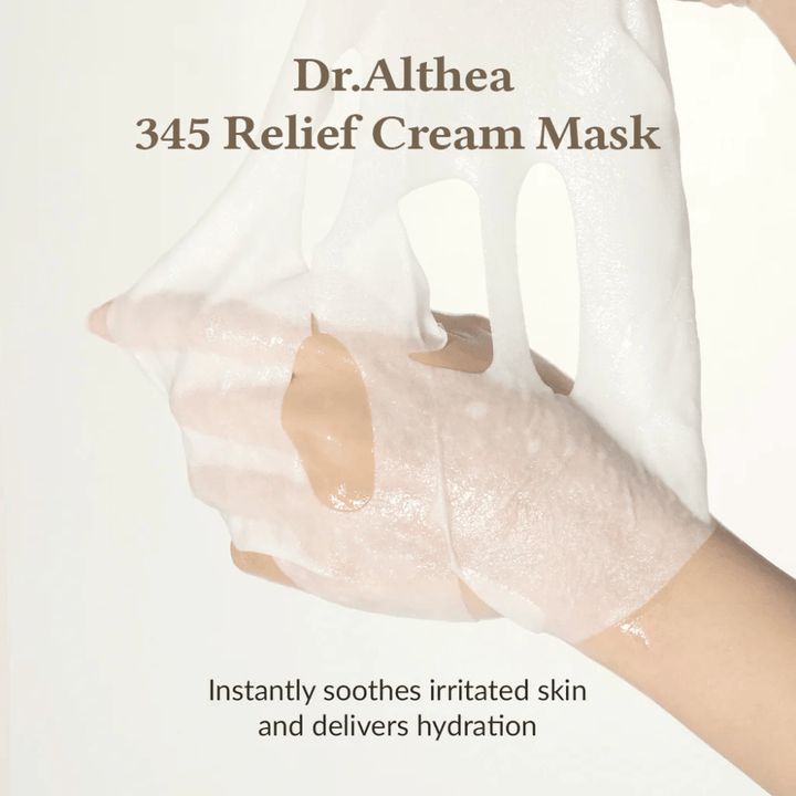 Dr. Althea 345 Relief Cream Mask celulosa vegana Sheet mask con esencia para mejor absorción y comodidad de la piel