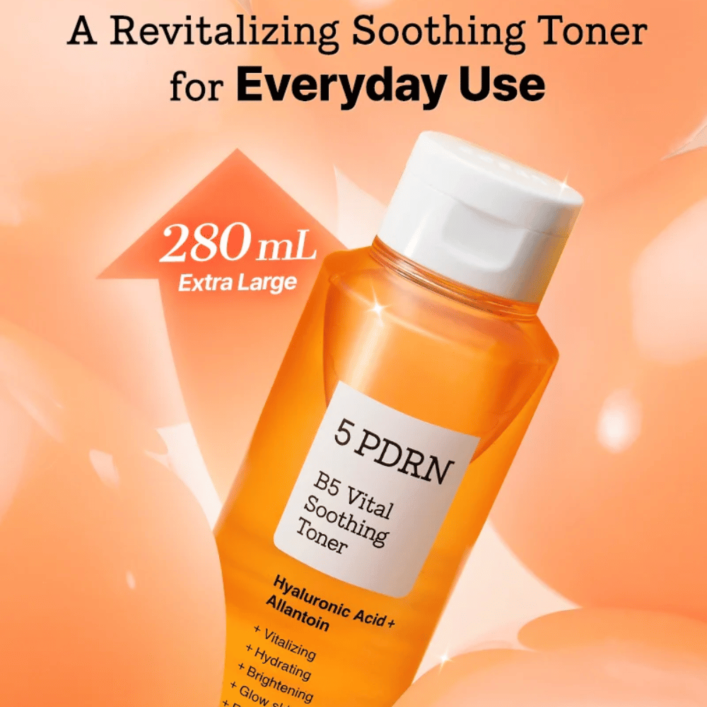 COSRX 5 PDRN B5 Vital Soothing Toner 280 ml tónico facial calmante extra grande con ácido hialurónico y alantoína para uso diario
