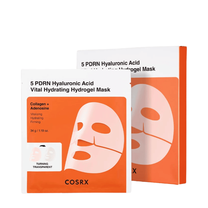 COSRX 5 PDRN Hyaluronic Acid Vital Hydrating Hydrogel Mask 34 g con colágeno y adenosina para cuidado de la piel hidratante y reafirmante