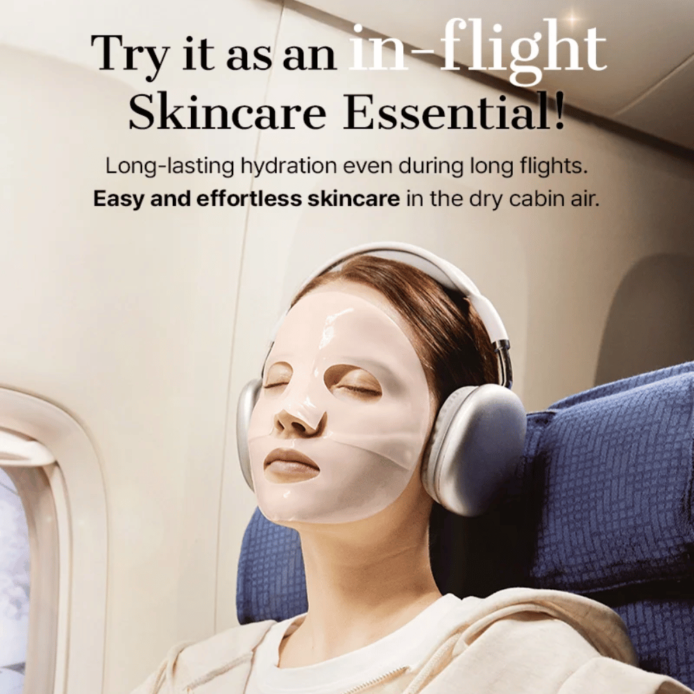 COSRX 5 PDRN Hyaluronic Acid Vital Hydrating Hydrogel Mask usar como Sheet mask hidratante durante el vuelo para hidratación duradera y efecto calmante
