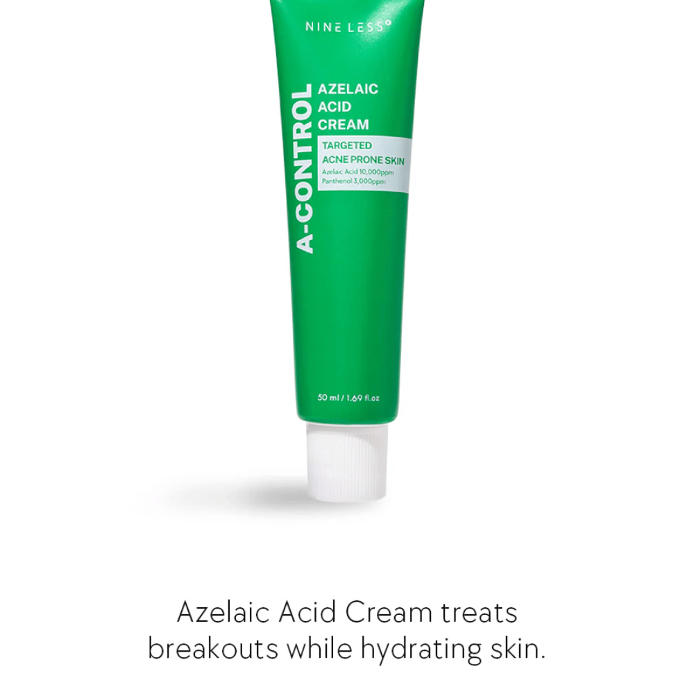 NINELESS Azelaic Acid Cream crema facial – crema para piel propensa al acné que ayuda a combatir granos, hidratar la piel y unificar el tono de la piel.