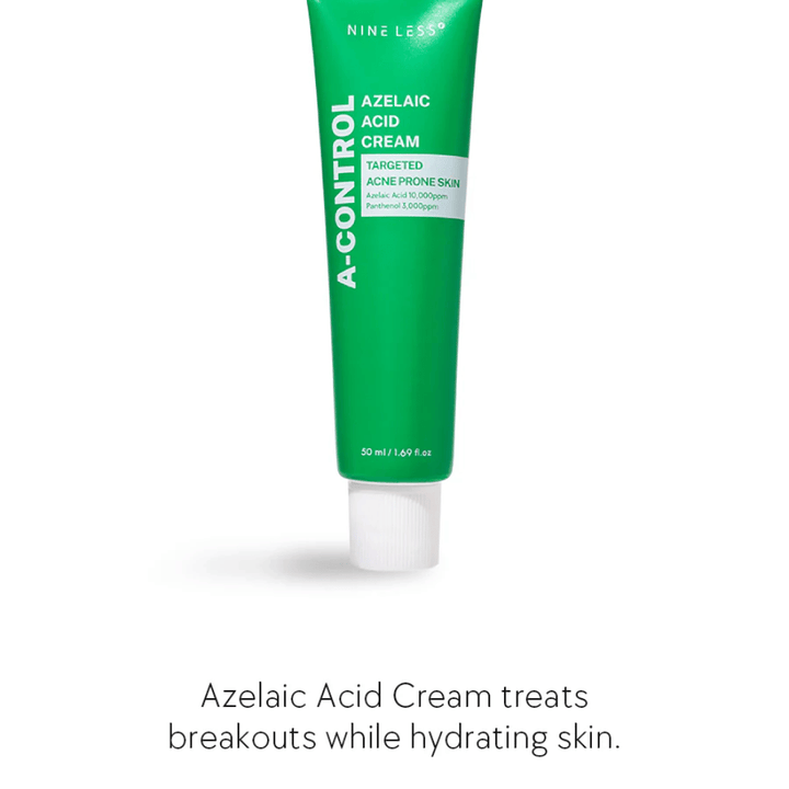 NINELESS Azelaic Acid Cream crema facial – crema para piel propensa al acné que ayuda a combatir granos, hidratar la piel y unificar el tono de la piel.