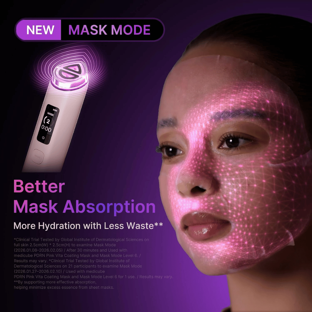 medicube AGE-R Booster Pro X2 Mask Mode para una mejor absorción de las mascarillas faciales y una mayor hidratación