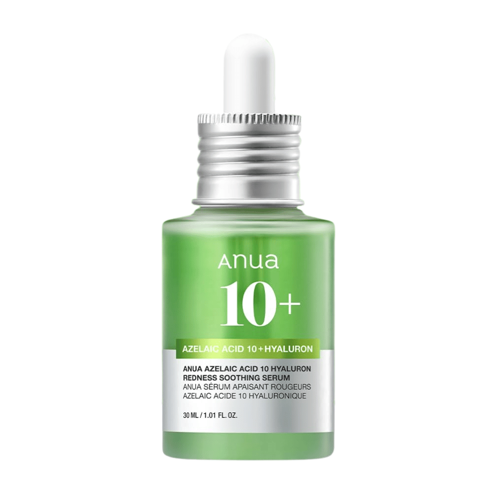 ANUA Azelaic Acid 10+ Hyaluron Serum calma el enrojecimiento e hidrata la piel de manera efectiva. Contiene ácido azelaico y ácido hialurónico para reducir la irritación y fortalecer la barrera cutánea. Perfecto para pieles sensibles. Úselo diariamente para obtener resultados visibles.