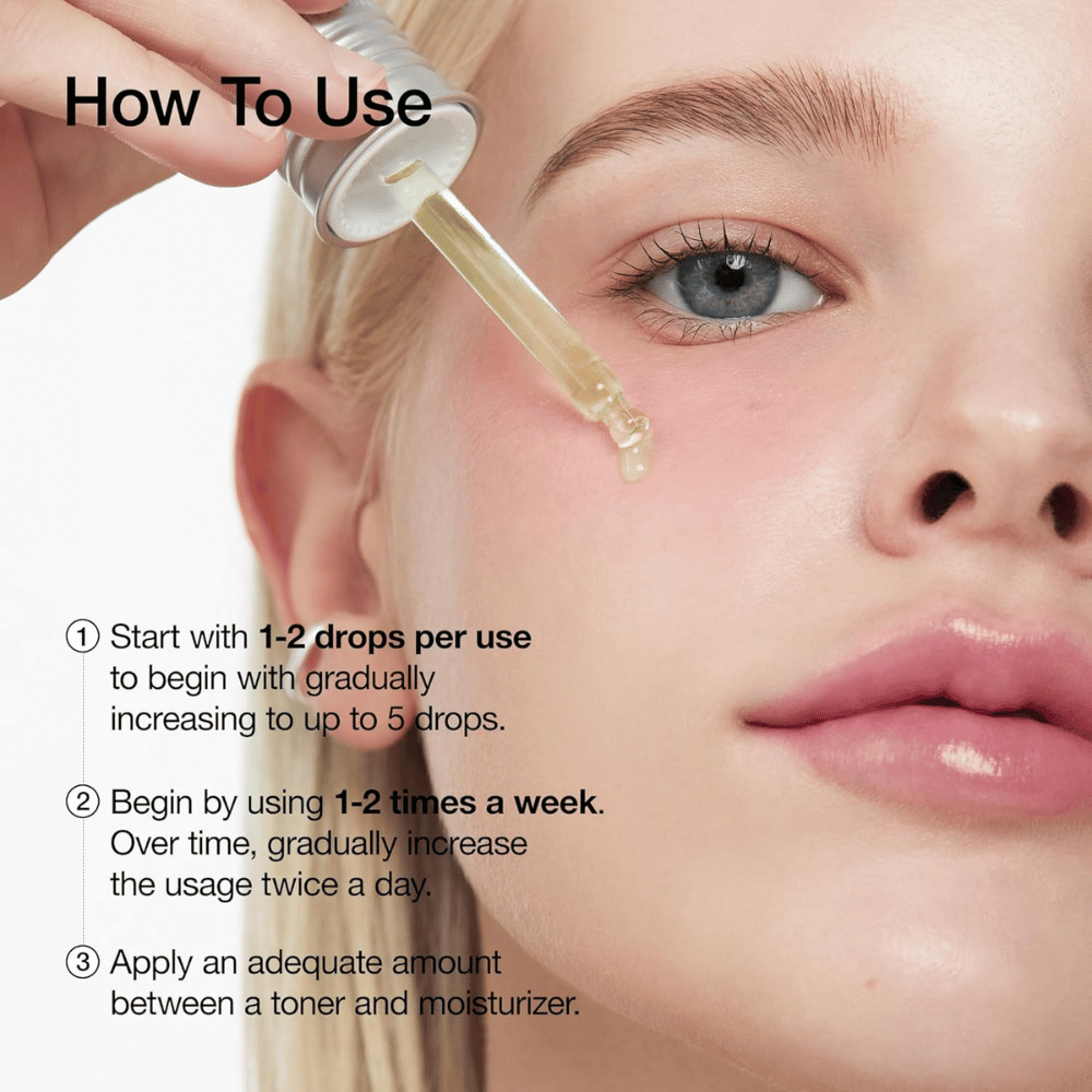 Uso de ANUA Azelaic Acid 10+ Hyaluron Serum:

Comience con 1-2 gotas y aumente gradualmente a 5 gotas.
Úselo 1-2 veces a la semana y luego aumente a uso diario mañana y noche.
Aplique entre el tónico y la crema hidratante.