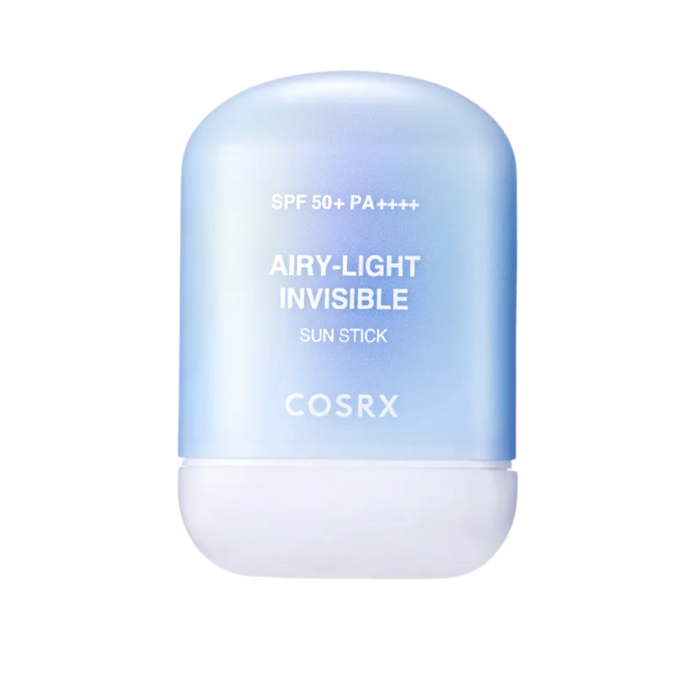 Imagen del producto de COSRX Airy-Light Invisible Sun Stick 19 g – barra de sol transparente con alta protección UV y sensación sedosa.