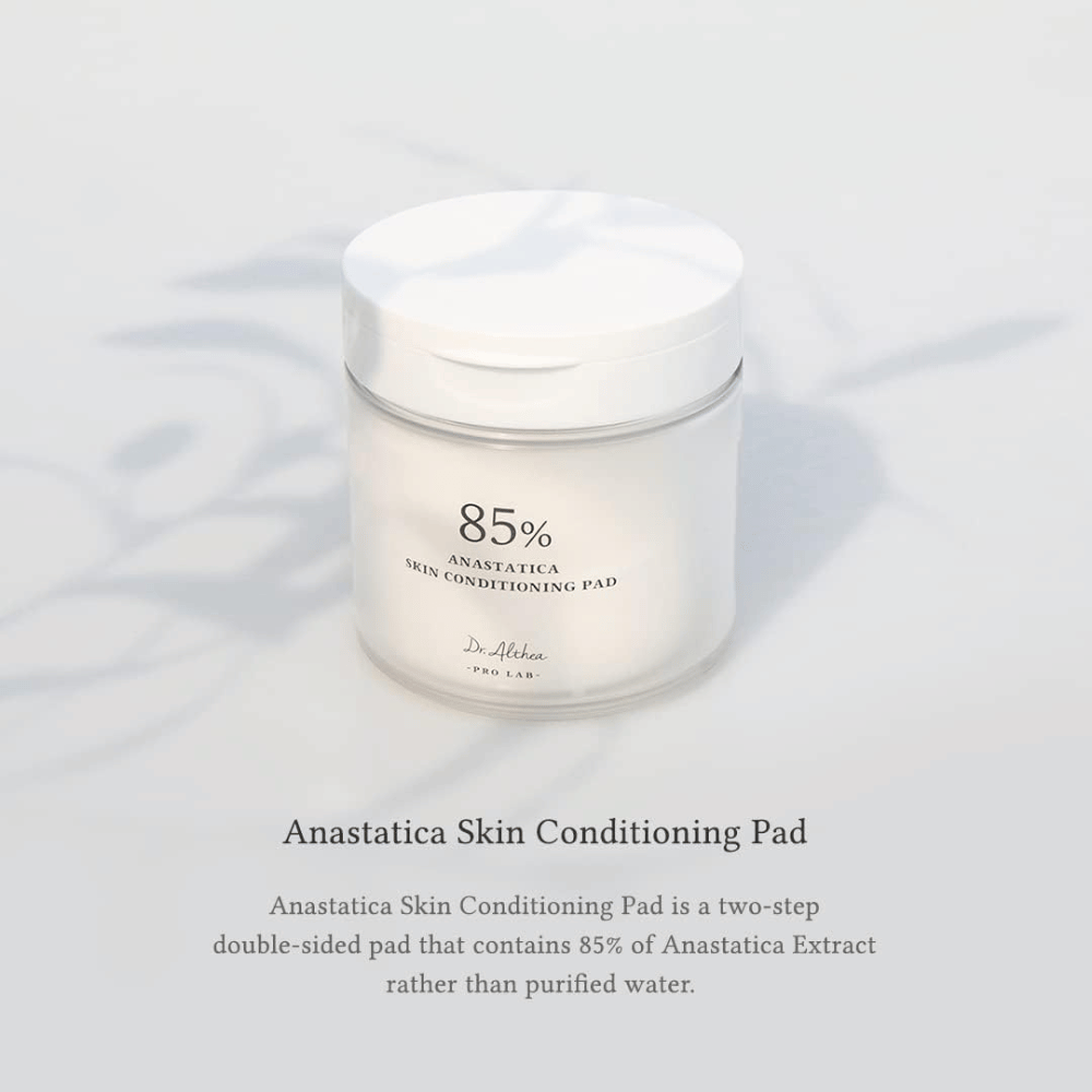 Dr. Althea 85% Anastatica Skin Conditioning Pad con un 85 % de extracto de Anastatica que hidrata, refuerza la barrera cutánea y deja la piel más suave.