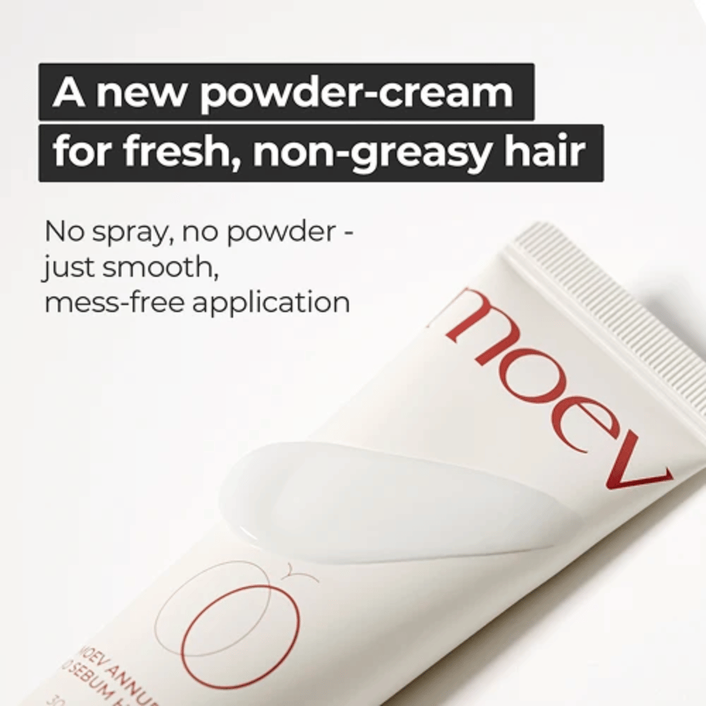 5. MOEV Annurcatin No Sebum Hair Cream – innovadora crema capilar con acabado en polvo para un cabello menos graso y una aplicación sencilla