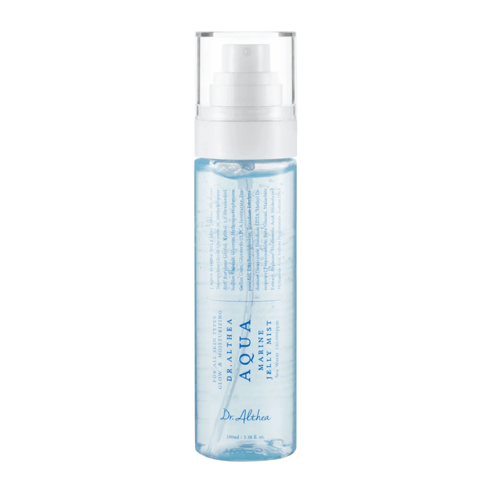 Imagen del producto de Dr. Althea Aqua Marine Jelly Mist con embalaje transparente y fórmula a base de gelatina