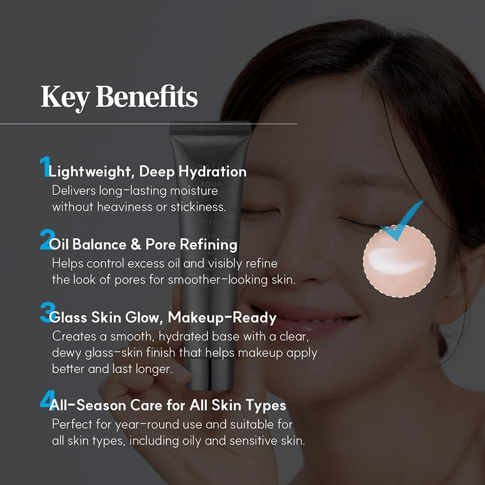 S.NATURE Aqua Squalane Moisturizing Cream proporciona hidratación profunda, fortalece la barrera cutánea y es apta para todo tipo de piel, incluso la piel sensible.