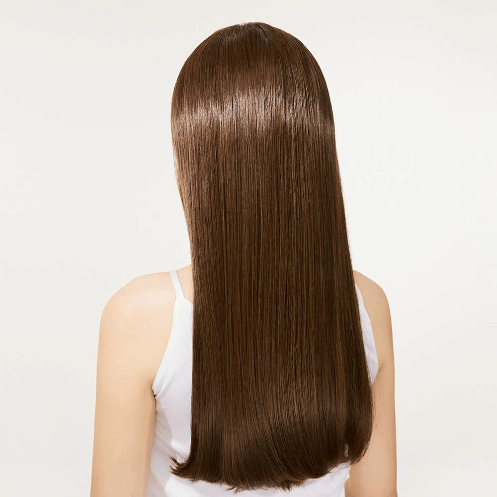 Cabello brillante y suave después del uso de Nature Republic Argan Essential Moisture Repairing Conditioner.