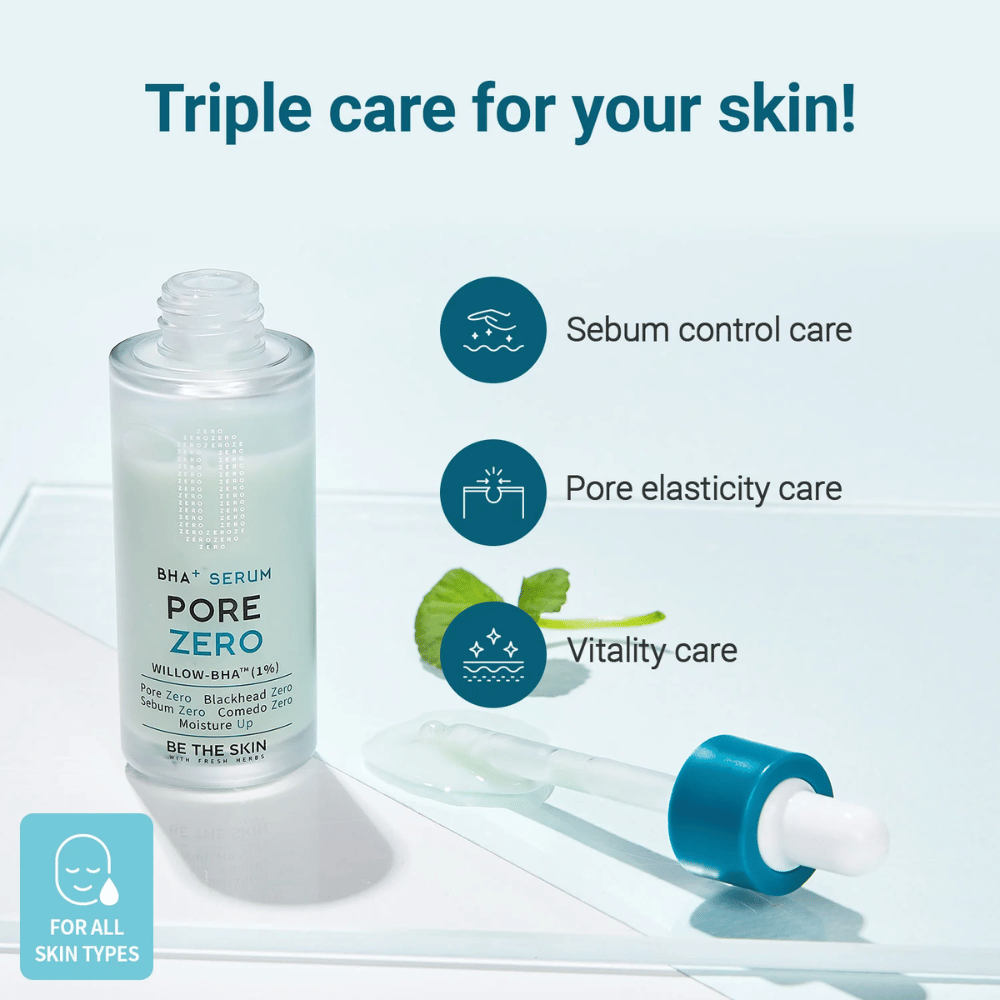 Be The Skin BHA+ Pore Zero Serum con BHA para controlar el sebo y poros visiblemente más pequeños