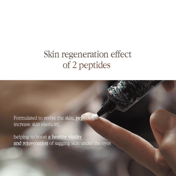 Pyunkang Yul Black Tea Time Reverse Eye Cream con péptidos que ayudan a favorecer la elasticidad de la piel y a dar al área alrededor de los ojos un aspecto más fresco.
