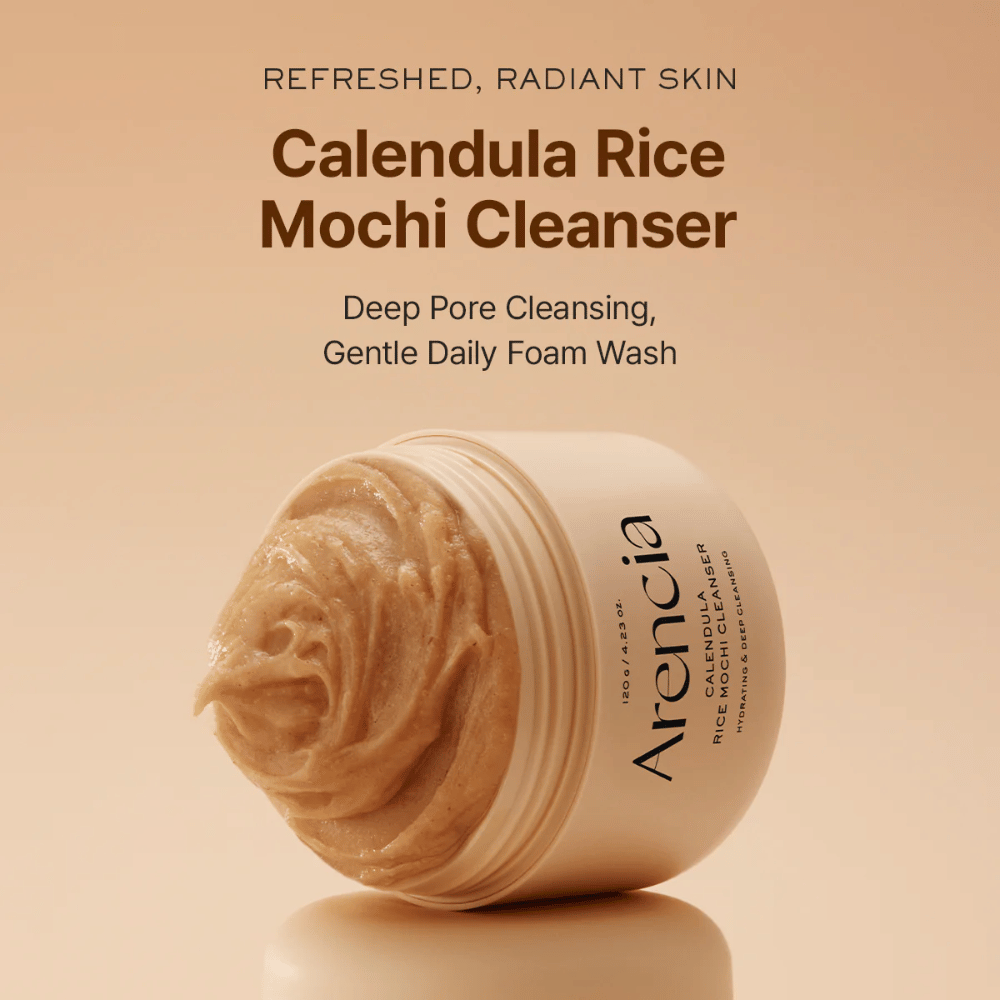 Arencia Calendula Rice Mochi Cleanser 120 g – limpieza coreana hidratante con arroz y caléndula que deja la piel suave, clara y equilibrada.
