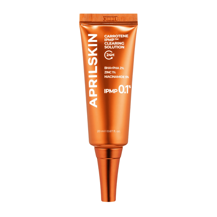 APRILSKIN Carrotene IPMP Clearing Solution 20 ml, coreano spot treatment para acné, puntos negros e inflamación con BHA, PHA, zinc y niacinamida
