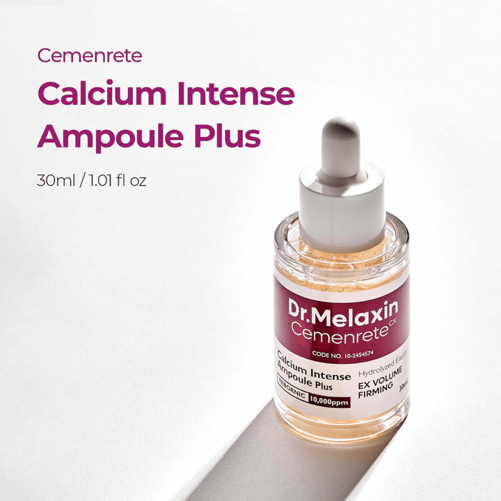 Dr. Melaxin Cemenrete Calcium Intense Ampoule Plus 30 ml, una ampolla intensa para firmeza y volumen con elastina hidrolizada y complejo REBORNIC.