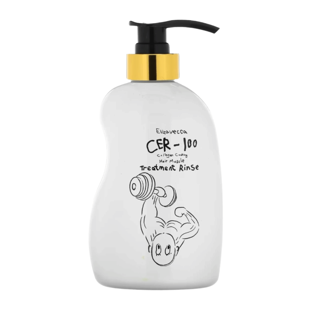 Elizavecca CER-100 Collagen Coating Hair Muscle Treatment Rinse – bálsamo coreano que fortalece, suaviza y da brillo