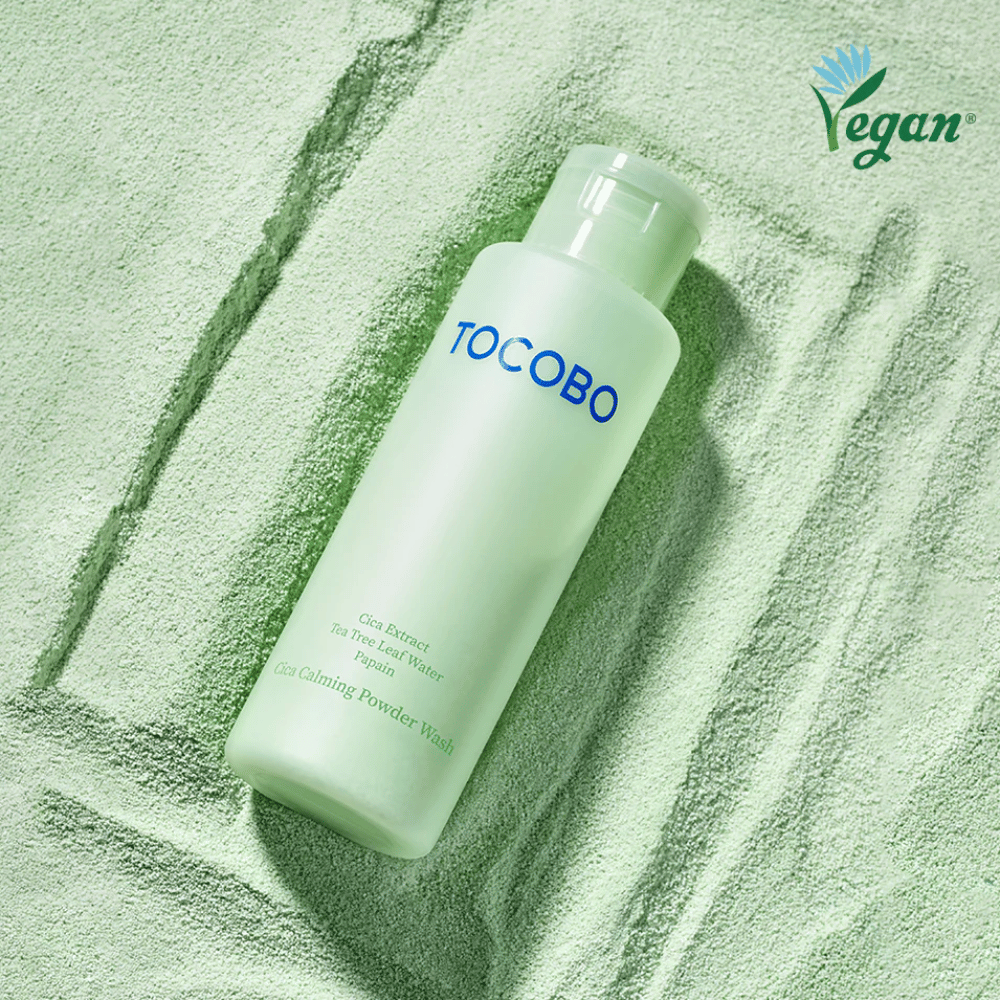 TOCOBO Cica Calming Powder Wash con cica y tea tree que limpia, calma y equilibra la piel sensible.