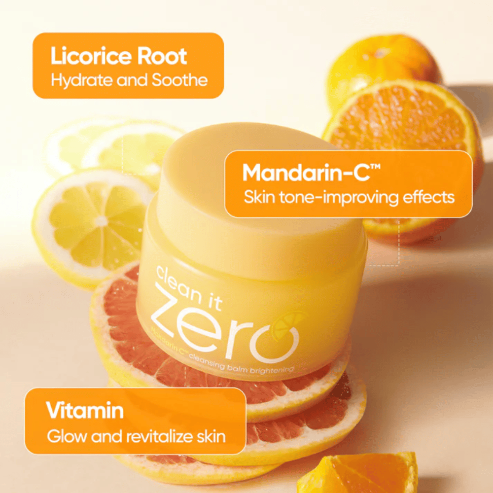 Banila Co Clean It Zero Mandarin-C cleansing balm con extracto de naranja que mejora el tono de la piel, la luminosidad y combate la piel desigual y las líneas finas
