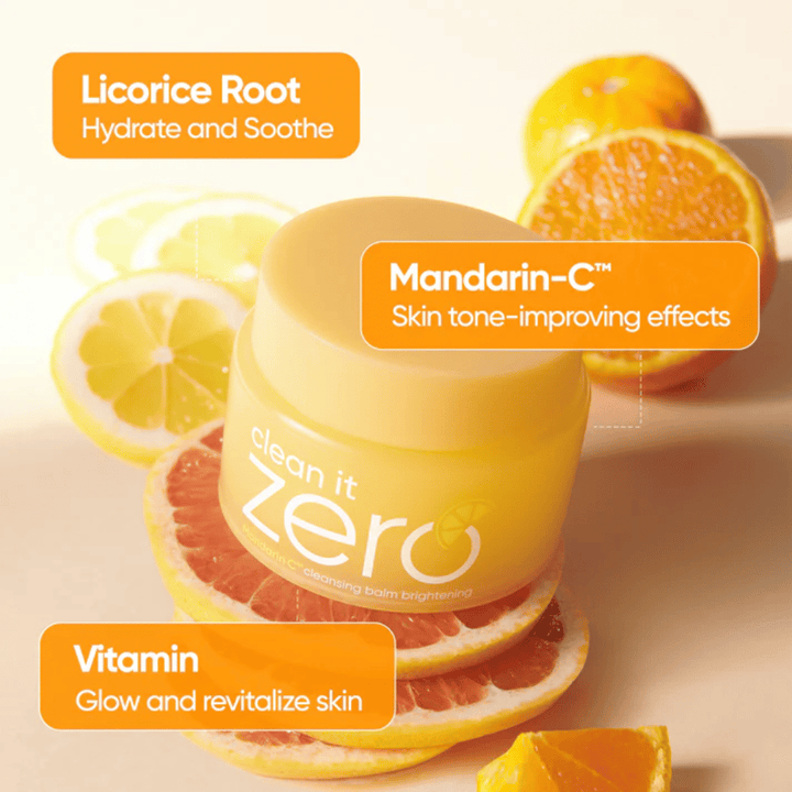 Banila Co Clean It Zero Mandarin-C cleansing balm con extracto de naranja que mejora el tono de la piel, la luminosidad y combate la piel desigual y las líneas finas