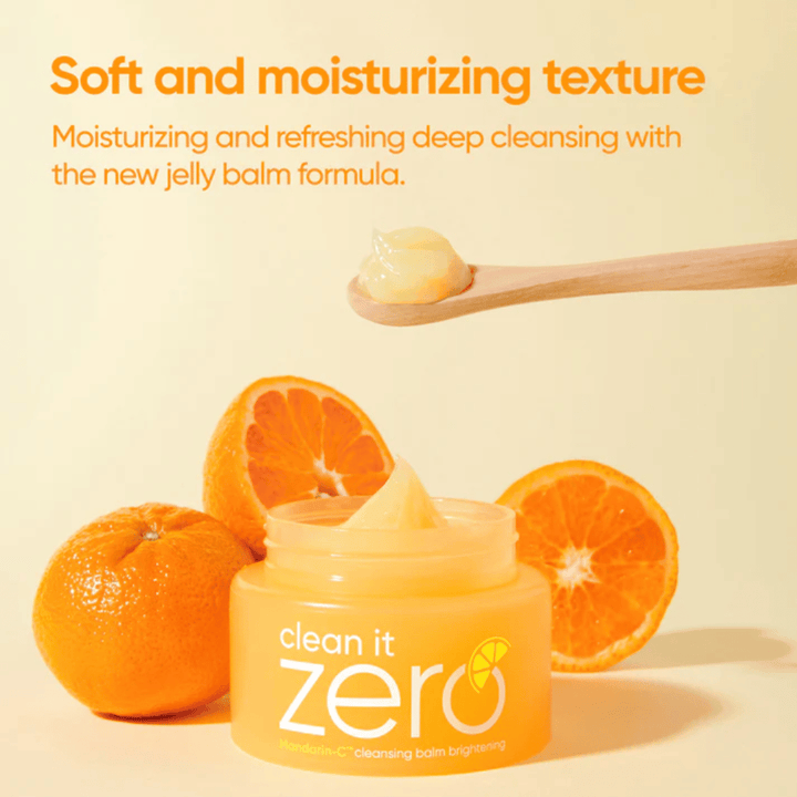 Banila Co Clean It Zero cleansing balm con mandarina y vitamin jelly balm que es suave con la piel y elimina eficazmente el maquillaje y las impurezas