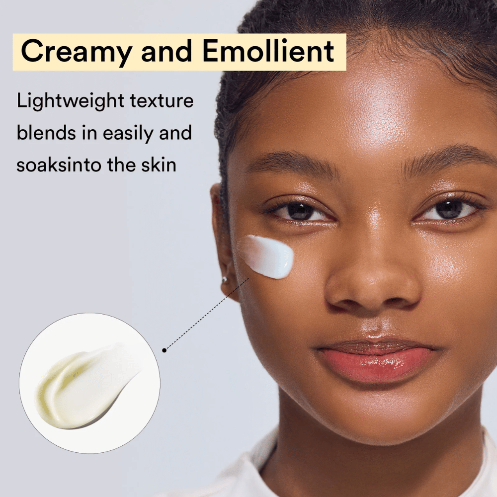 Primer plano de la textura ligera y cremosa de Abib Collagen Eye Crème que se funde rápidamente en la piel y proporciona hidratación intensa.