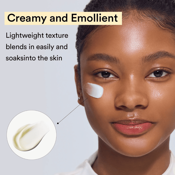 Närbild på lätt, krämig textur av Abib Collagen Eye Crème som smälter snabbt in i huden och ger intensiv återfuktning.