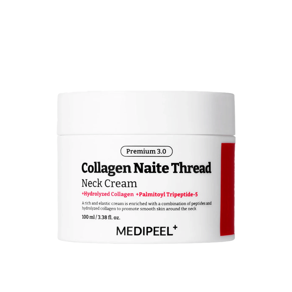 MEDIPEEL Collagen Naite Thread Neck Cream Premium 3.0 100 ml – crema coreana para el cuello con colágeno y Palmitoyl Tripeptide-5 para reafirmar, anti-envejecimiento y mejorar la estructura de la piel.