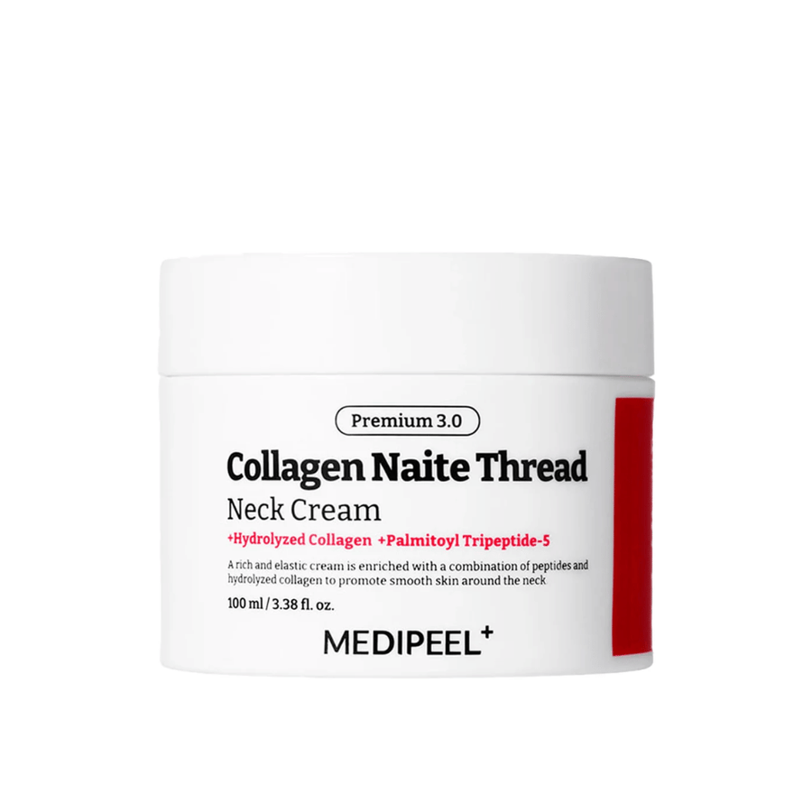 MEDIPEEL Collagen Naite Thread Neck Cream Premium 3.0 100 ml – crema coreana para el cuello con colágeno y Palmitoyl Tripeptide-5 para reafirmar, anti-envejecimiento y mejorar la estructura de la piel.