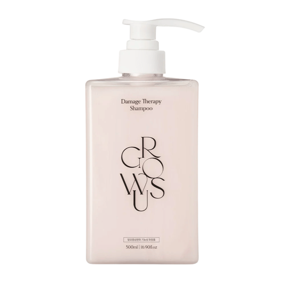 GROWUS Damage Therapy Shampoo EX champú reparador de 500 ml, imagen del producto sobre fondo blanco