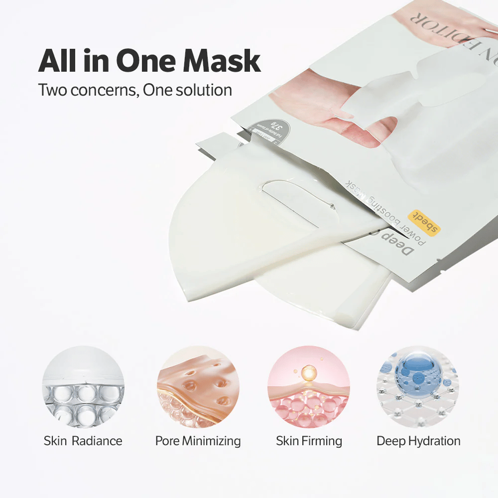 Sungboon Editor Deep Collagen Power Boosting Mask – Sheet mask todo en uno que aporta luminosidad, minimiza poros, reafirma la piel e hidrata en profundidad.
