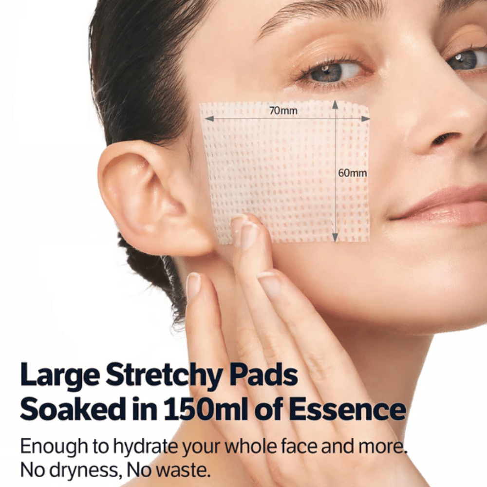 Discos faciales con retinol y colágeno que se aplican a lo largo de la línea de la mandíbula para un efecto reafirmante y una mejor elasticidad de la piel