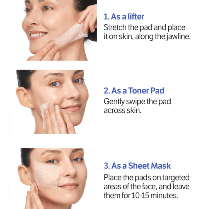 Sungboon Editor Deep Collagen Retinol Pads que se utilizan como Sheet mask para hidratar, igualar el tono de la piel y reducir las líneas finas