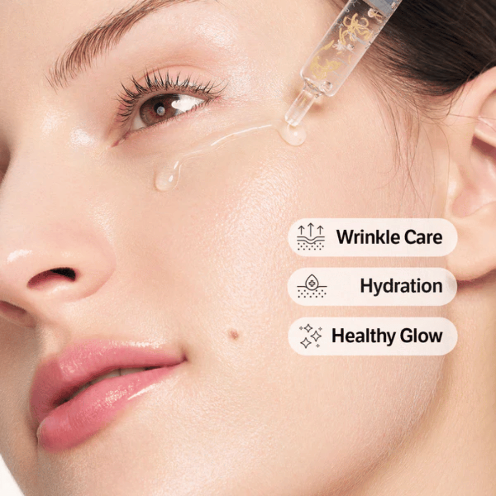 SUNGBOON EDITOR Deep Collagen Silk Peptide Intensive Ampoule – suero ligero que se absorbe rápidamente y ayuda a hidratar la piel, así como a proporcionar un tono de piel más uniforme y radiante.