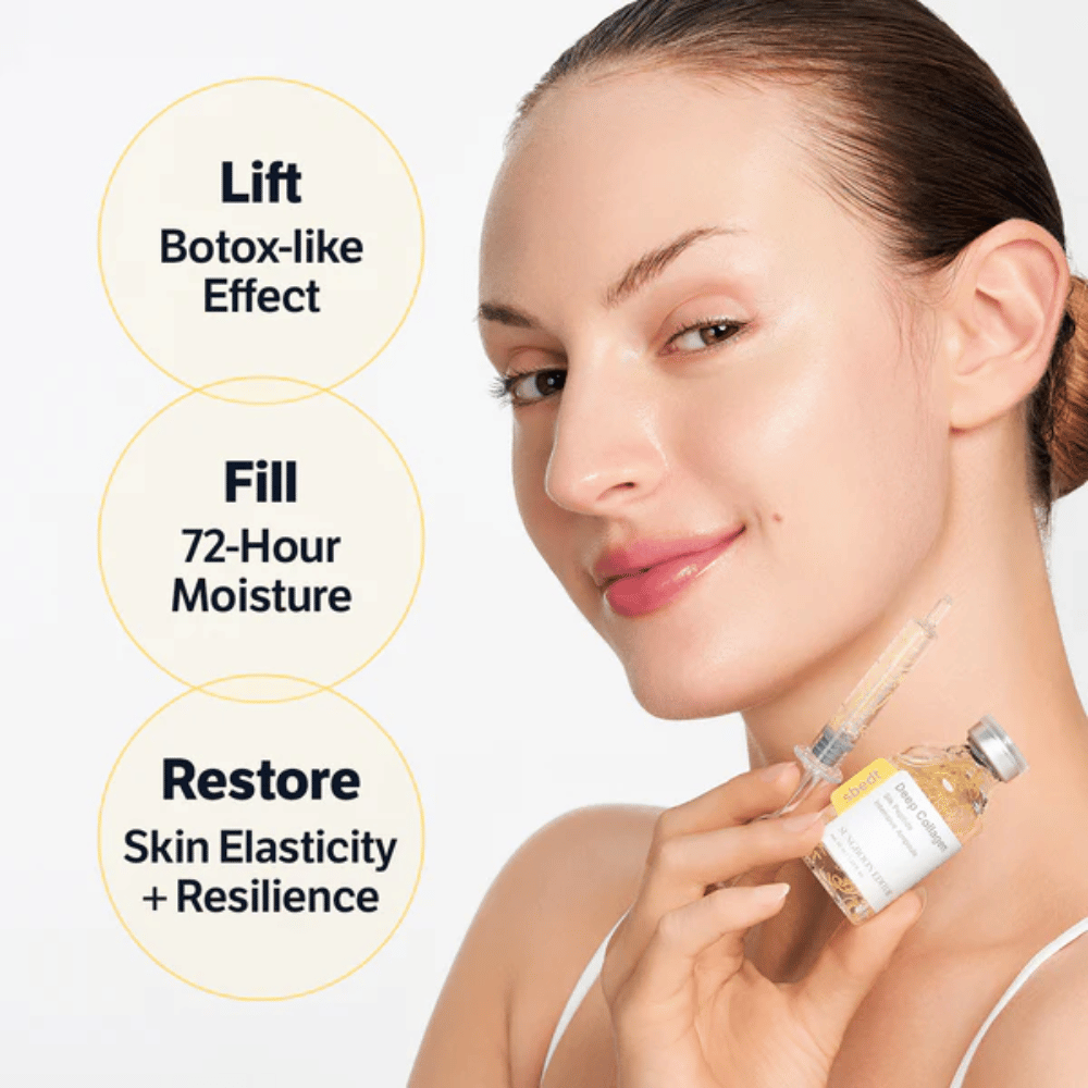 SUNGBOON EDITOR Deep Collagen Silk Peptide Intensive Ampoule – suero anti-edad con péptidos que ayudan a proporcionar una piel más firme, mejorar la elasticidad e hidratar hasta por 72 horas.