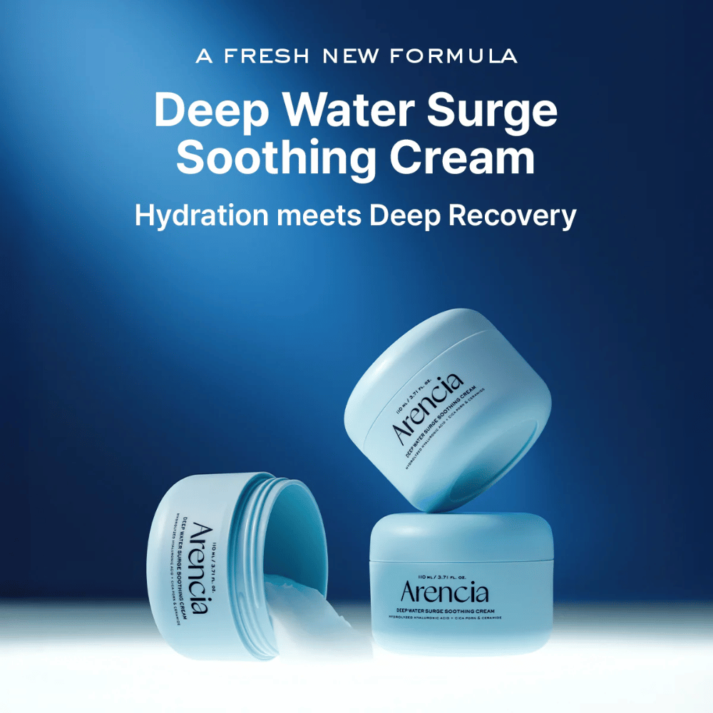Arencia Deep Water Surge Soothing Cream – nueva crema facial calmante e hidratante que combina hidratación intensa con cuidado reparador de la piel.