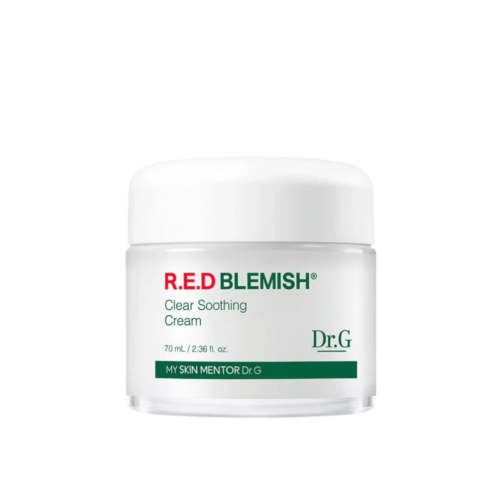Dr.G R.E.D Blemish Clear Soothing Cream es una crema suave e hidratante que alivia el enrojecimiento y la irritación. La fórmula contiene Centella Asiatica y ácido hialurónico para fortalecer la barrera de la piel y restaurar el equilibrio. Perfecta para pieles sensibles y propensas al acné.