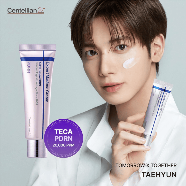 Centellian24 Expert Madeca Cream Active Renew PDRN se aplica sobre la piel, crema facial hidratante con PDRN que refuerza la barrera cutánea y mejora la elasticidad