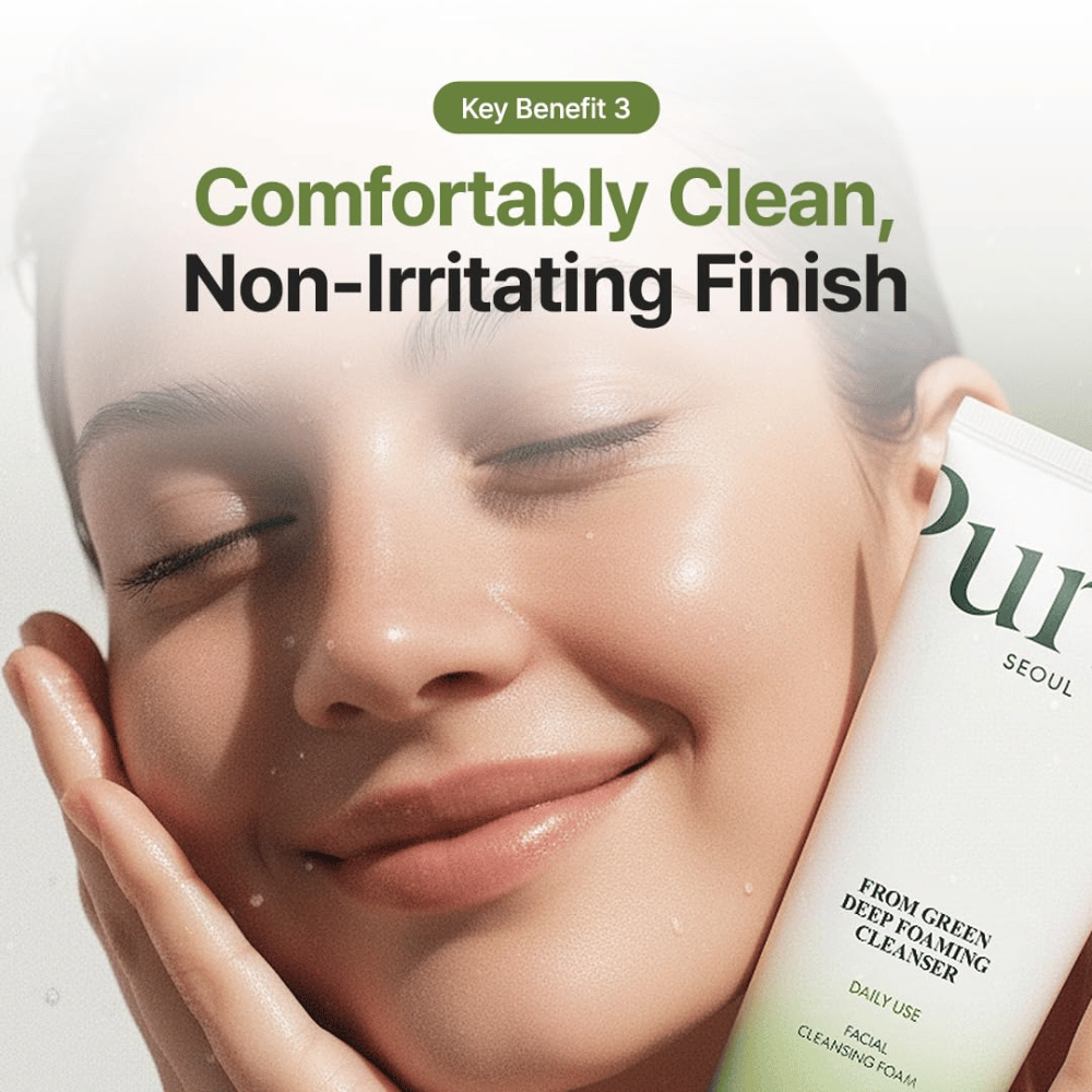 Purito Seoul From Green Deep Foaming Cleanser – limpieza profunda suave para una piel limpia y fresca