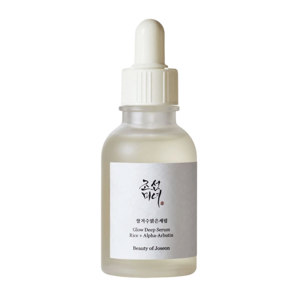 Beauty of Joseon Glow Deep Serum Rice + Alpha-Arbutin en botella con pipeta – suero coreano que ilumina, iguala el tono de la piel y da un brillo natural.