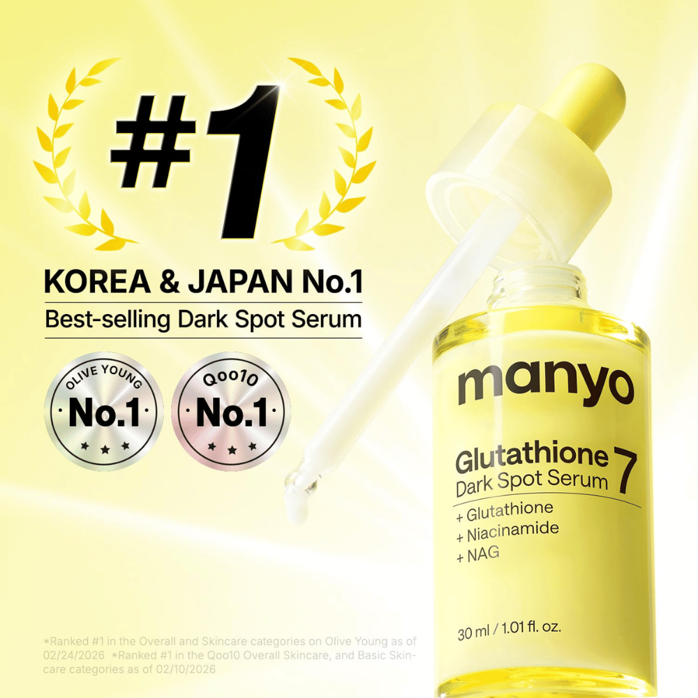 Ma:nyo Glutathione 7 Dark Spot Serum sérum galardonado contra las manchas de pigmentación con glutatión, niacinamida y NAG