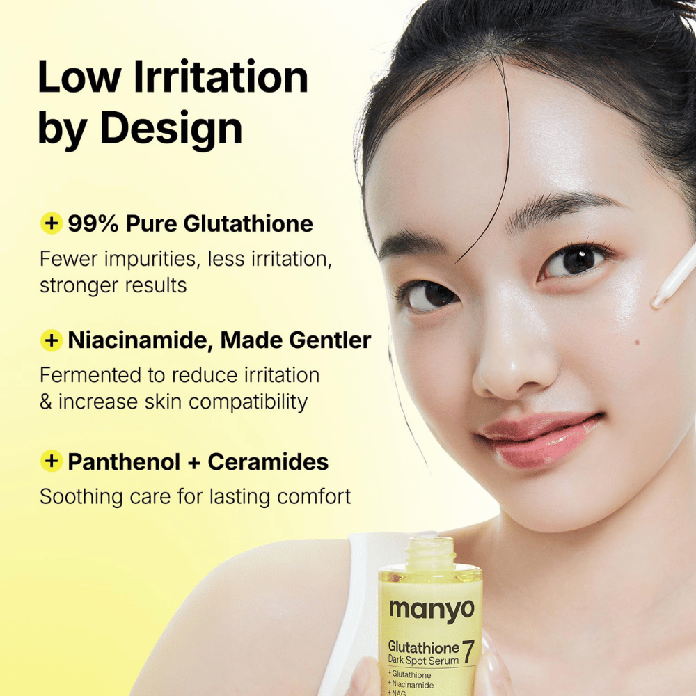 Ma:nyo Glutathione 7 Dark Spot Serum con 99 % de glutatión, niacinamida, pantenol y ceramidas para un cuidado suave de la piel