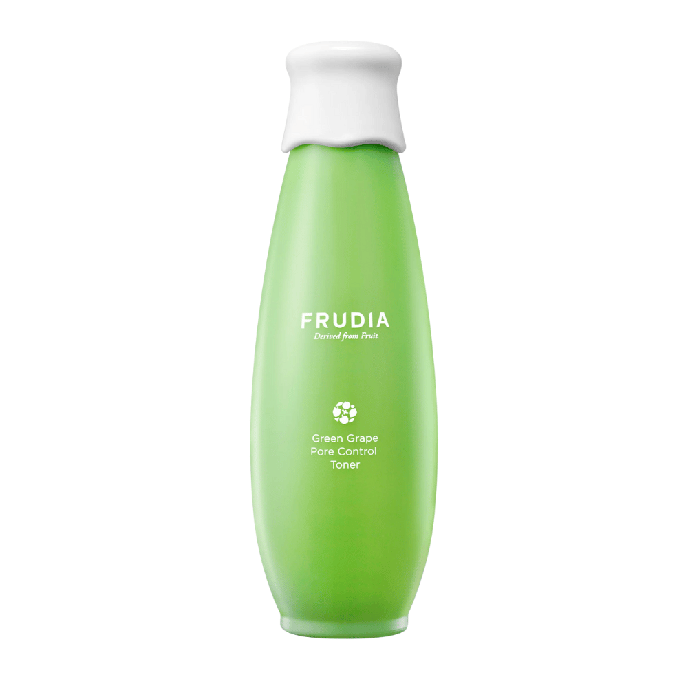 Frudia Green Grape Pore Control Toner – tónico facial coreano con extracto de uva verde que equilibra la piel grasa, minimiza los poros y proporciona un tono de piel fresco, hidratado y claro.