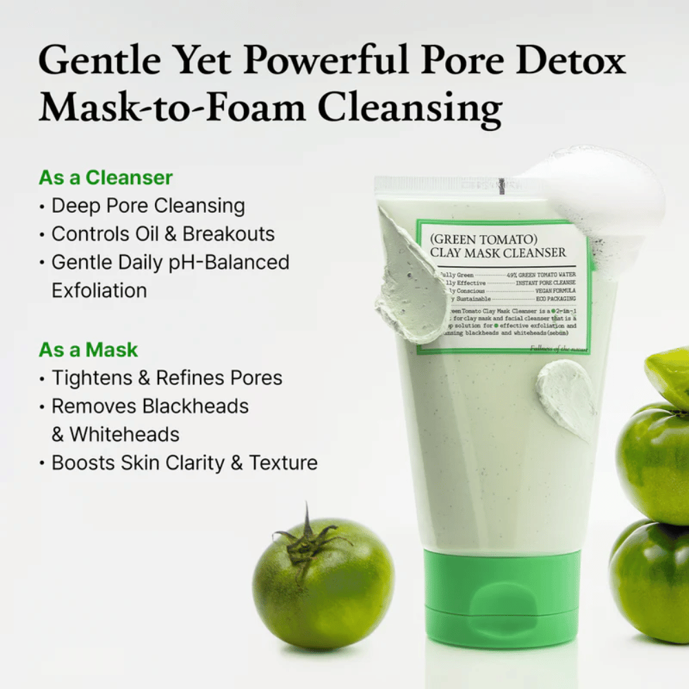 Beneficios divididos en dos partes: como limpiador y como mascarilla, con enfoque en la limpieza de poros, la exfoliación y una piel más clara.