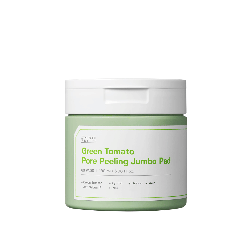 1. SUNGBOON EDITOR Green Tomato Pore Peeling Jumbo Pad 60 pads – imagen del producto del tarro
