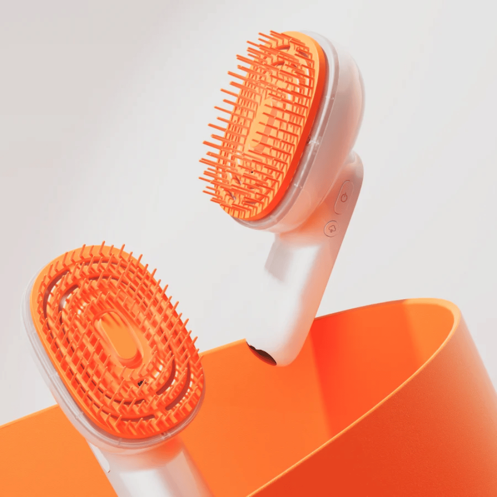 LILYEVE GrowTurn Brush Steam Booster – cepillo eléctrico para el cuero cabelludo con cabezal de cepillo naranja