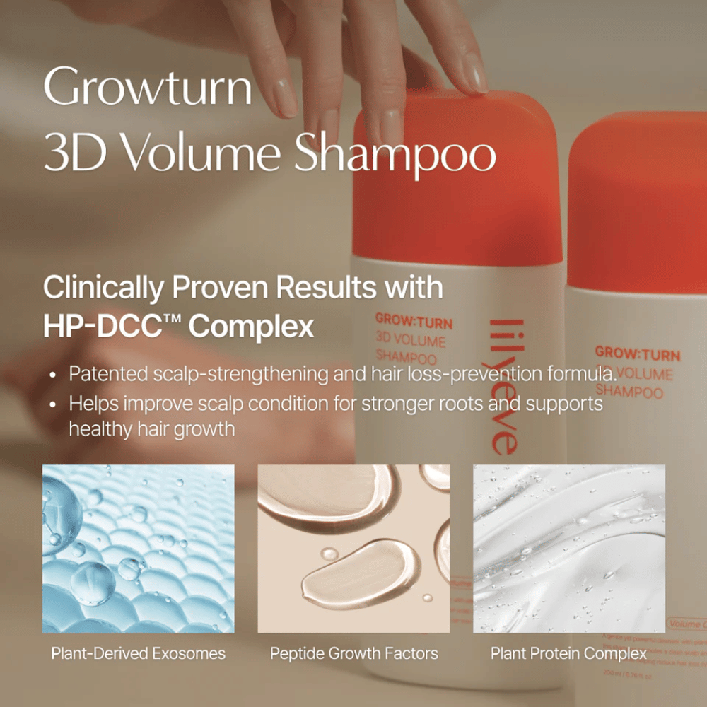 LILYEVE Grow:Turn Exosome 3D Volume Brush Shampoo con exosomas y péptidos para un cabello más abundante