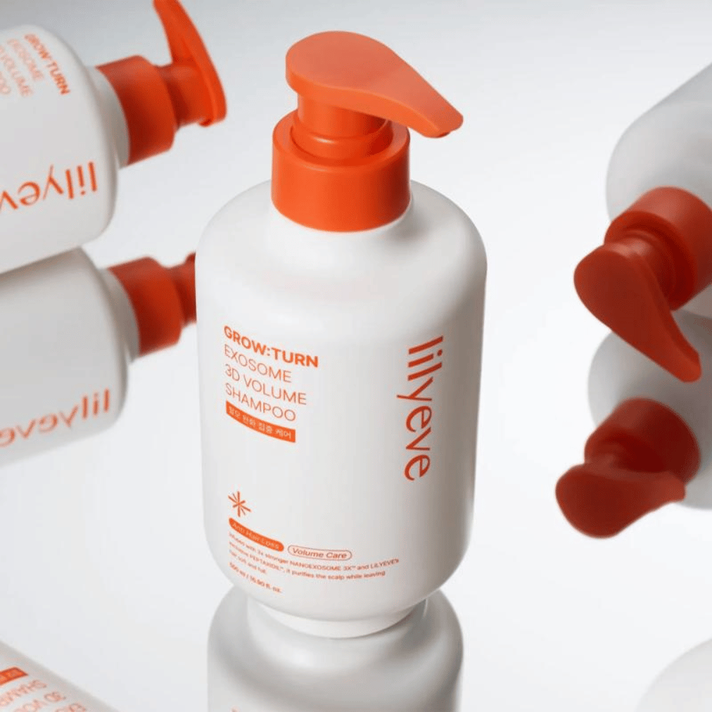 LILYEVE Grow:Turn Exosome 3D Volume Shampoo con fórmula voluminizadora para el cabello fino y sin vida