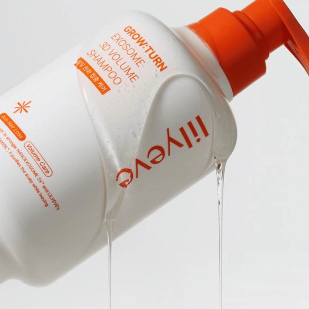 LILYEVE Grow:Turn Exosome 3D Volume Shampoo con textura de gel ligera para el cuidado capilar que aporta volumen